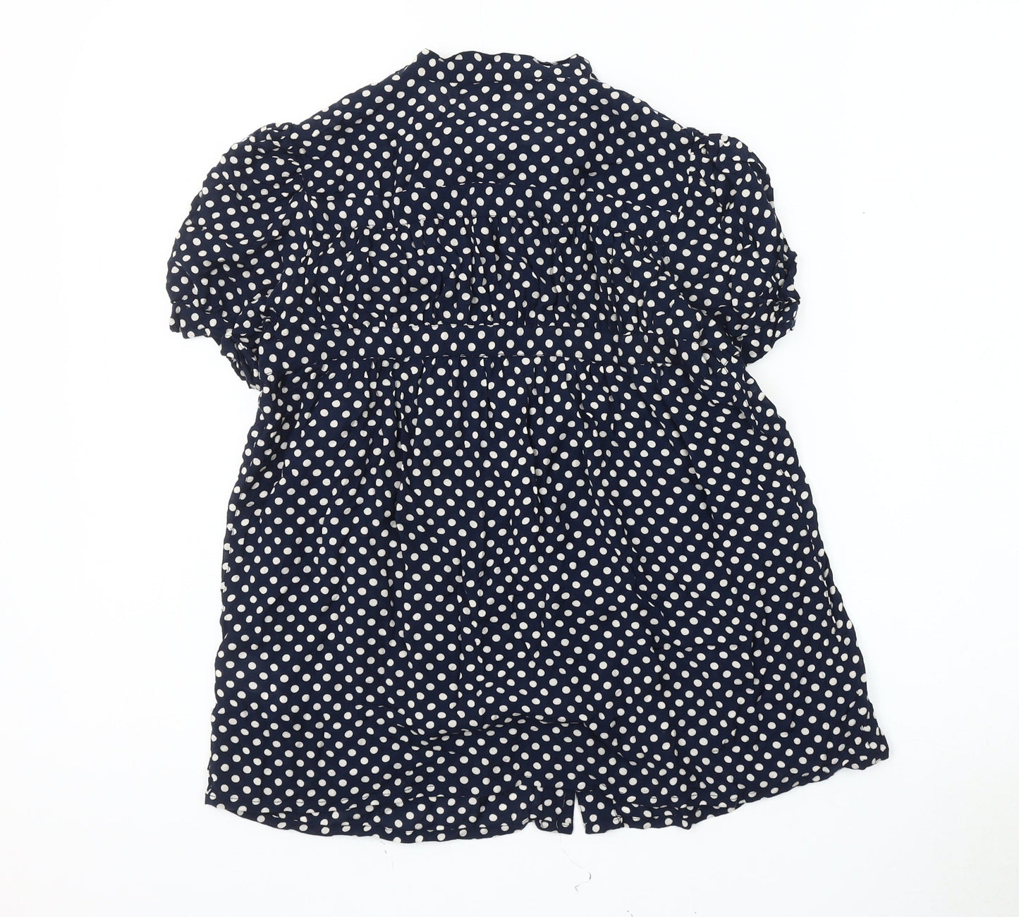 French Connection Women's Blue Polka Dot Blouse Size 10
