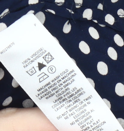 French Connection Women's Blue Polka Dot Blouse Size 10