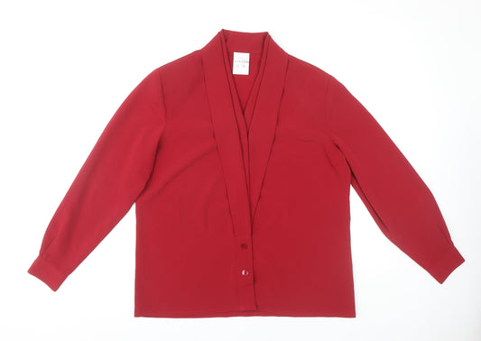 Womens UK Size 12 Alexon Red Polyester Blouse