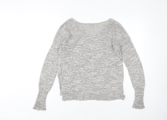 Hollister Women's Grey XS Pullover V-Neck Jumper