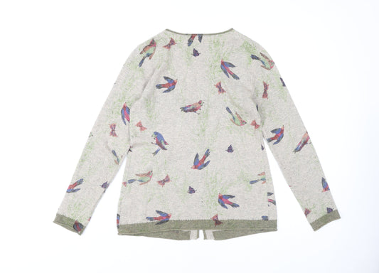 White Stuff Women's Multicoloured Bird Cardigan Size 8