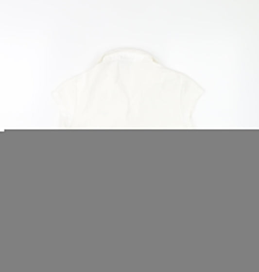 Nike Women's Polo White Size 12 Collared Zip Casual Top