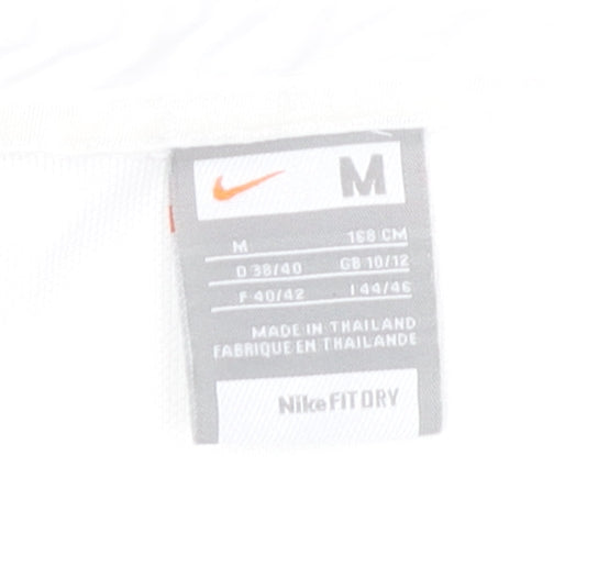 Nike Women's Polo White Size 12 Collared Zip Casual Top
