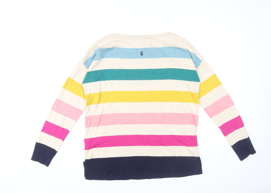 Joules Women's Multicoloured Stripe Pullover Jumper Size 10