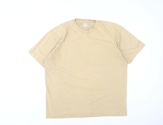 Calvin Klein Mens Beige Cotton Crew Neck T-Shirt M