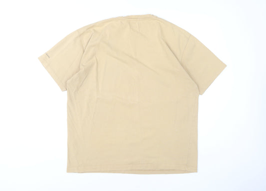 Calvin Klein Mens Beige Cotton Crew Neck T-Shirt M