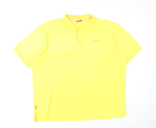 Slazenger Men's 3XL Yellow Polo, Casual Cotton Blend