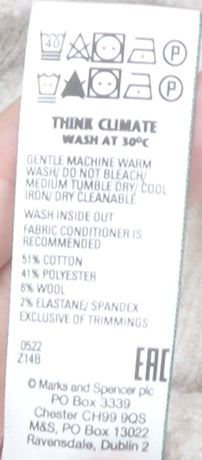 Marks and Spencer Womens Ivory Crew Neck Pullover Size 14