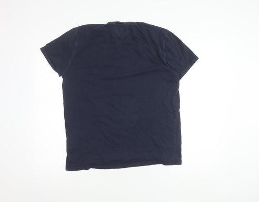 Tommy Jeans Men's Blue Cotton T-Shirt, Size L