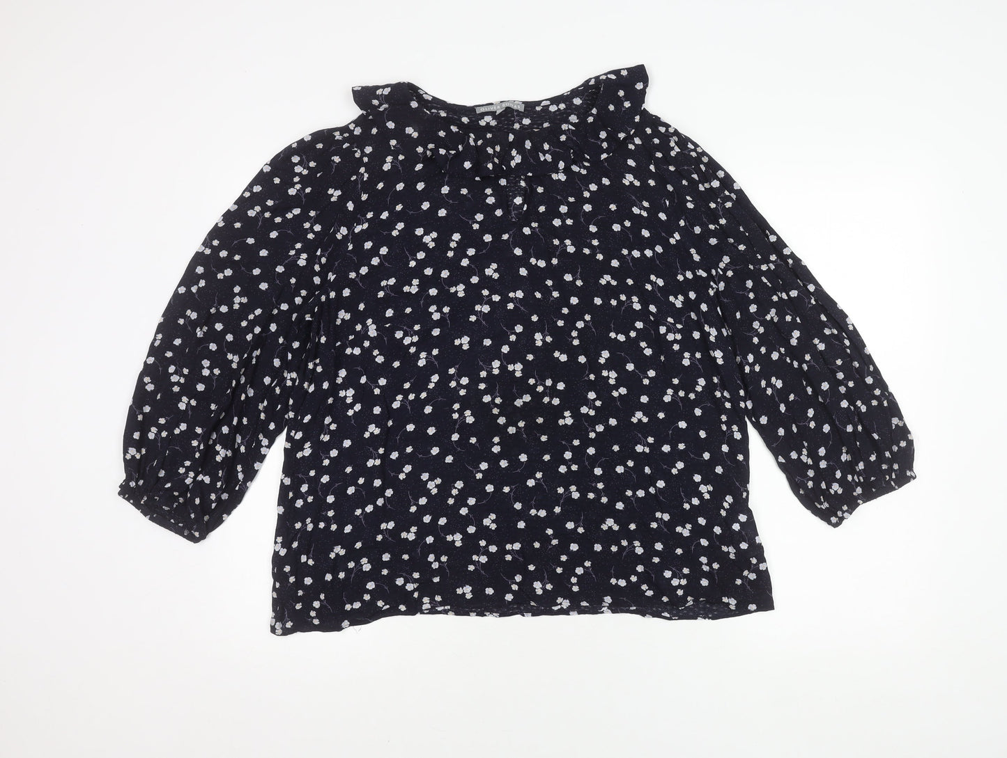 Oliver Bonas Women's Blue Floral Blouse Size 14
