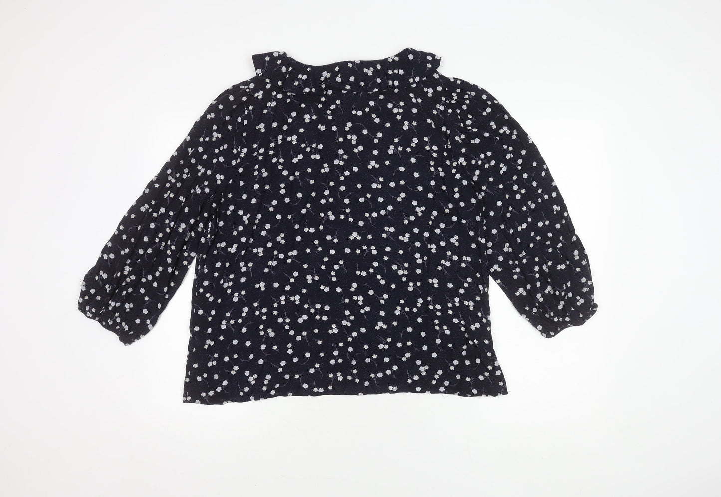 Oliver Bonas Women's Blue Floral Blouse Size 14