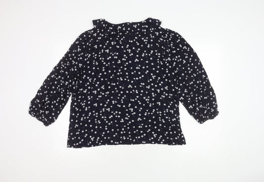 Womens UK Size 14 Oliver Bonas Blue Viscose Blouse
