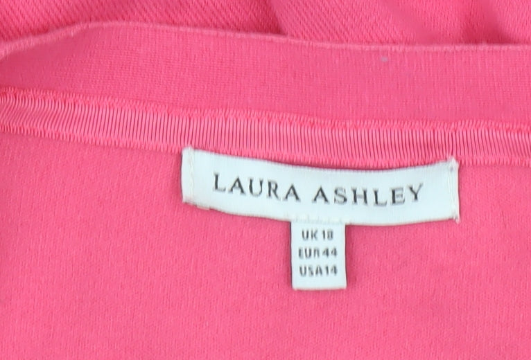 Laura Ashley Women's Pink V-Neck Pullover Jumper Size 18