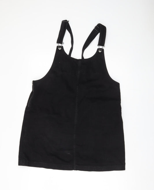 Jack Wills Women's Black Dungaree Dress Size 12
