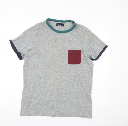 Fred Perry Men's Grey Crew Neck T-Shirt, Size M