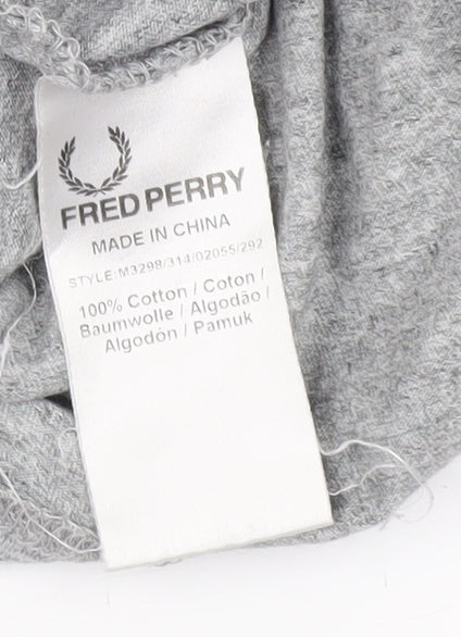 Fred Perry Men's Grey Crew Neck T-Shirt, Size M