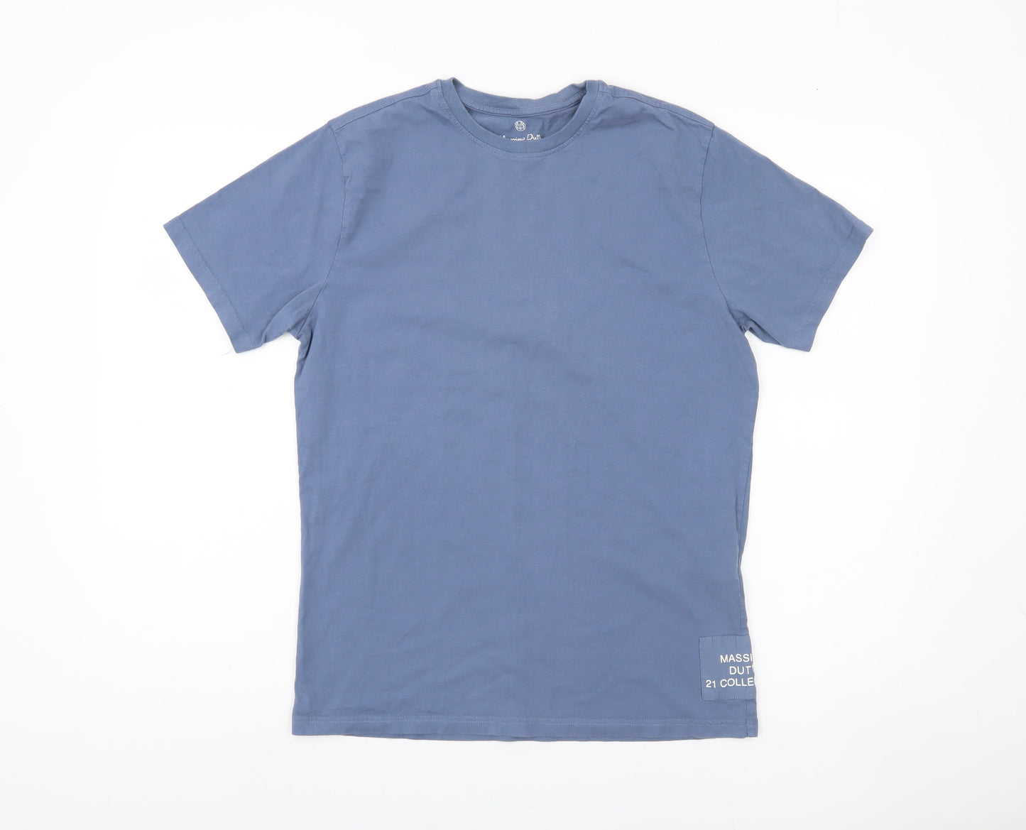 Massimo Dutti Men’s Blue Cotton T-Shirt, Size M