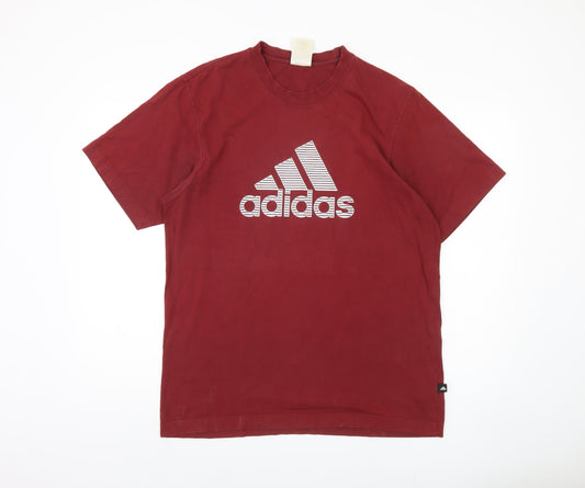 Mens UK Size M adidas Red Cotton T-Shirt