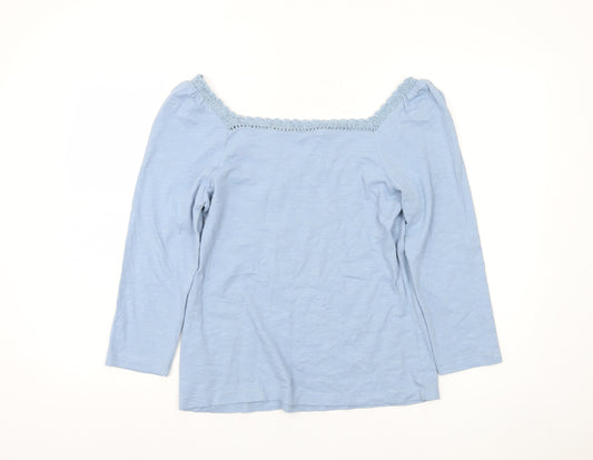 Fat Face Women's Blue V-Neck Long Sleeve Top Size 8