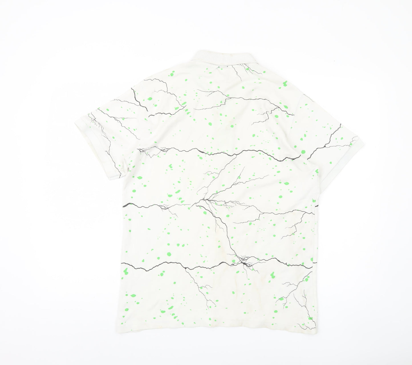 Hugo Boss Men's L White Graphic Print Polo Shirt