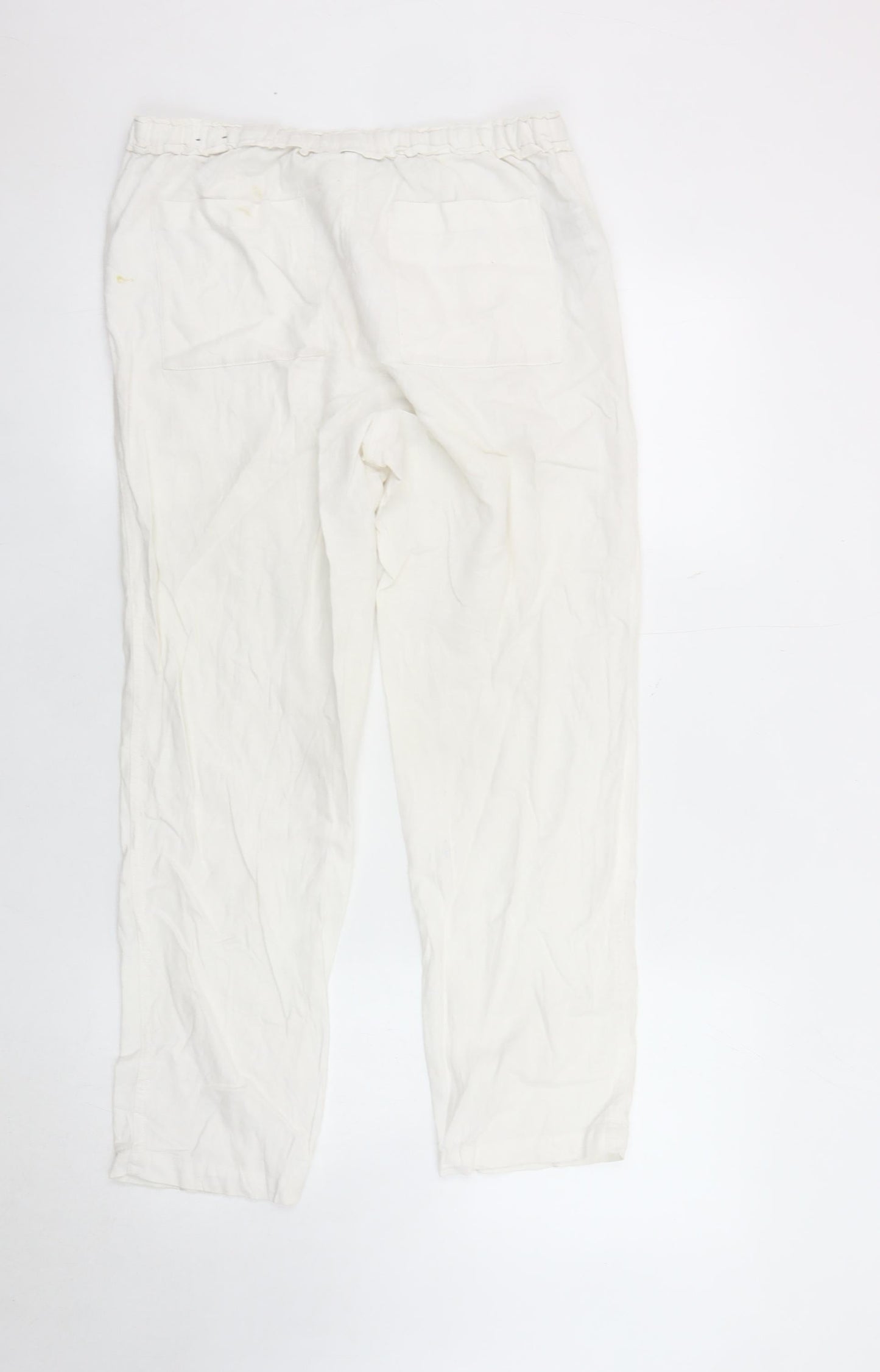 Laura Ashley Women's White Linen Trousers Size 8