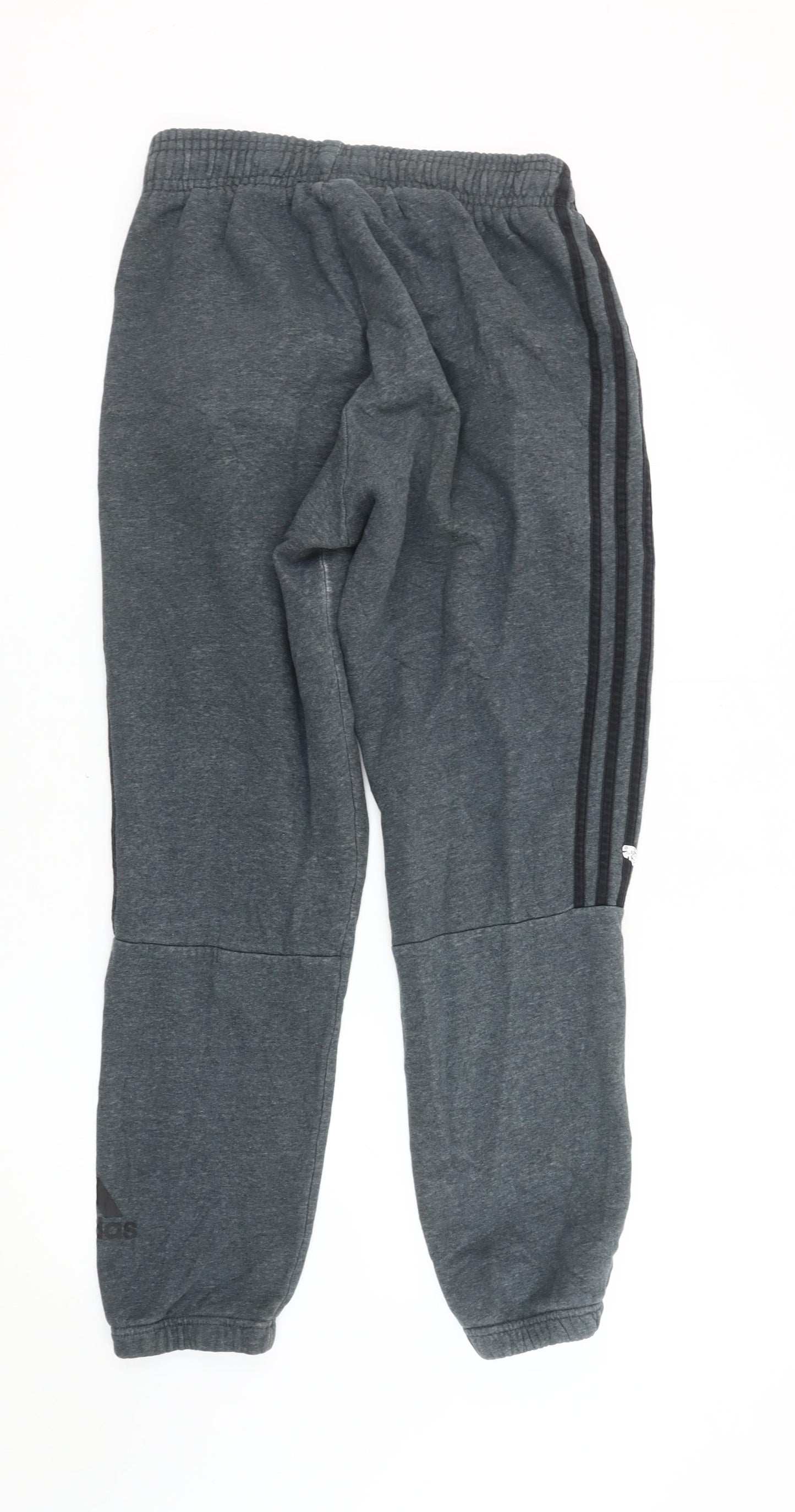 Adidas Men's Grey Jogger Trousers - Size M