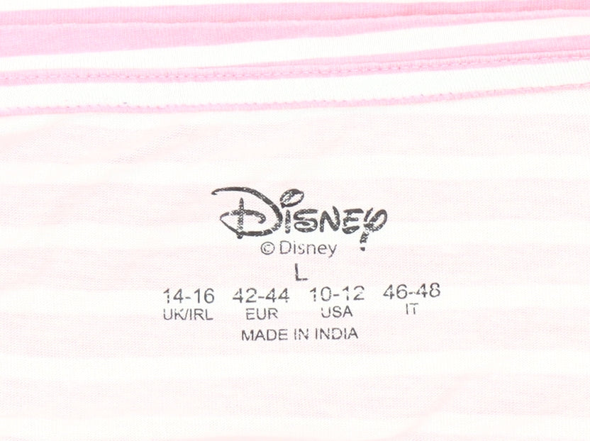 Disney Women's Pink Stitch T-Shirt - Size L