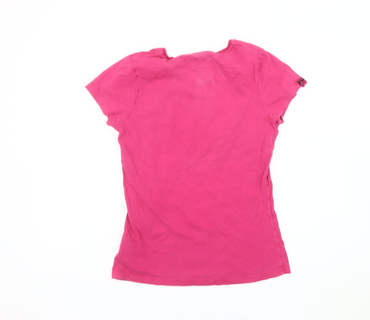 Superdry Women’s Pink T-Shirt, Medium, Vintage Style