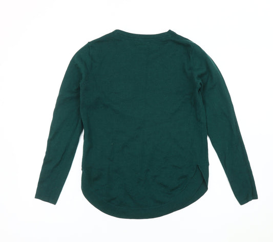 Fat Face Women’s Green Round Neck Pullover Jumper