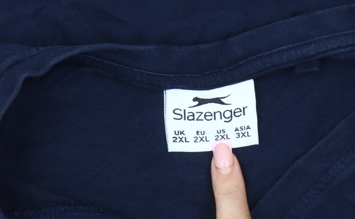 Slazenger Men's Blue 2XL V-Neck T-Shirt