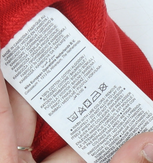 Nike Men's Red Crew Neck Sweatshirt - Size S