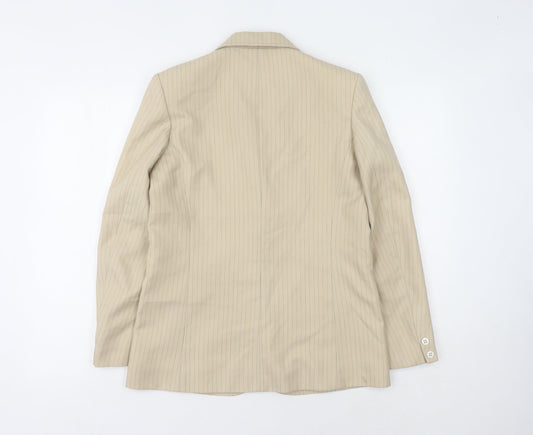 Jaeger Women's Beige Pinstripe Blazer Size 12