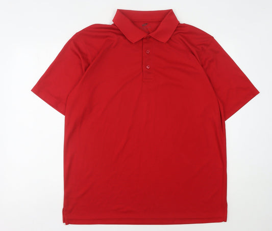 UltraClub Men's Red Polo Shirt Large