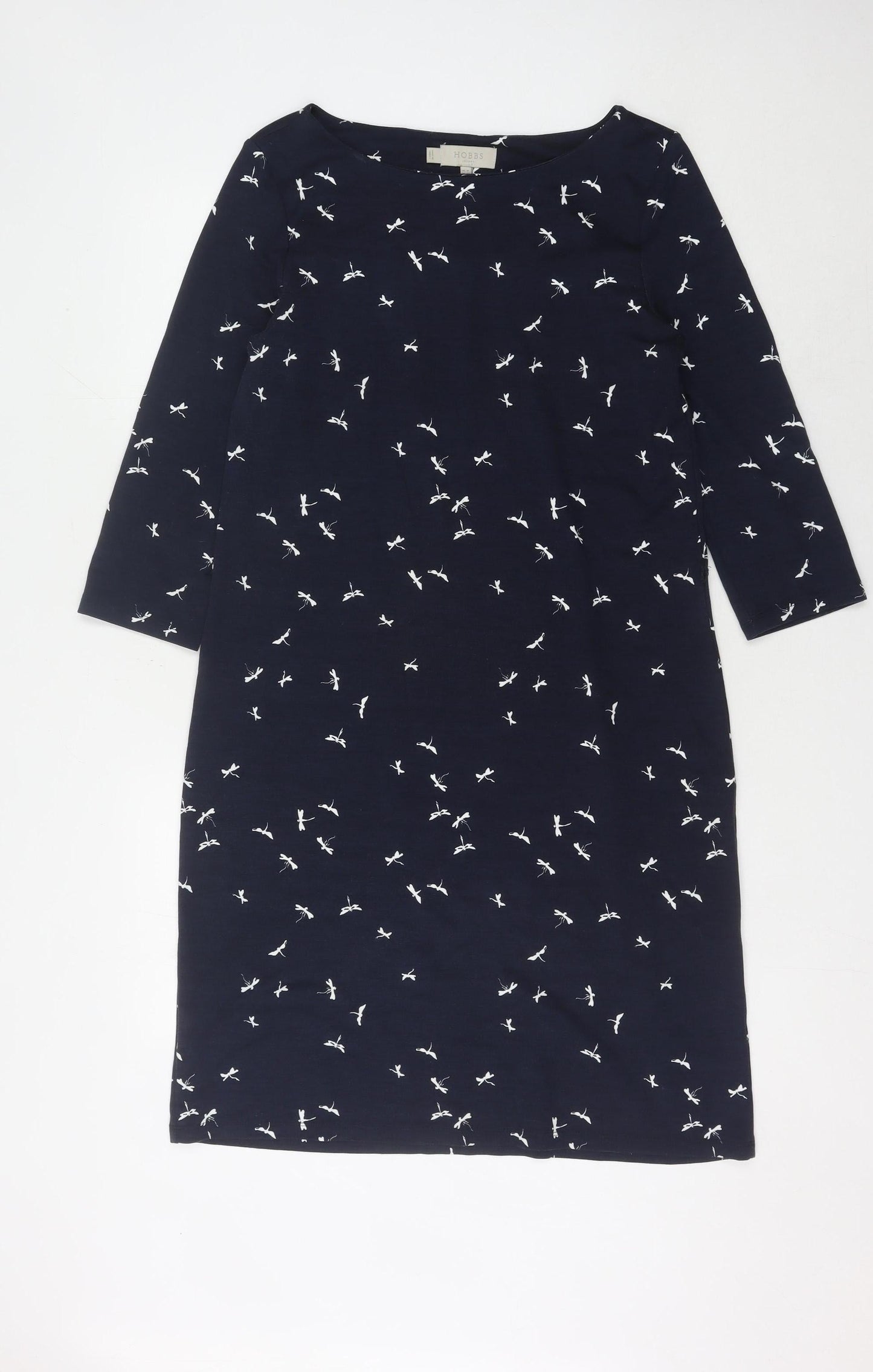 Hobbs Women's Blue Animal Print 3/4 Sleeve Dress