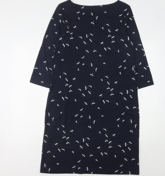 Hobbs Women's Blue Animal Print 3/4 Sleeve Dress