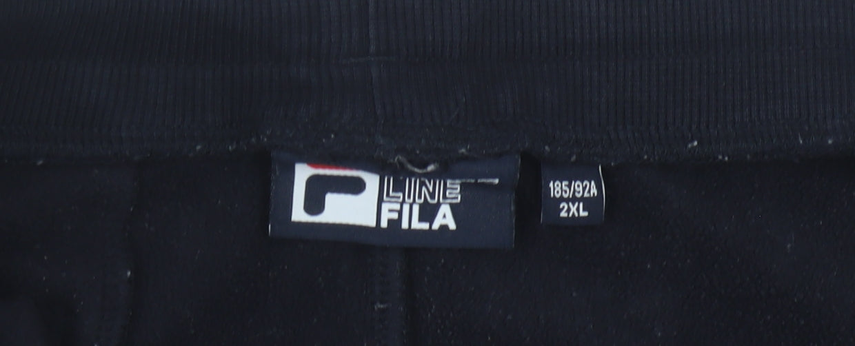 Fila Men's Black Relaxed Jogger Trousers 2XL