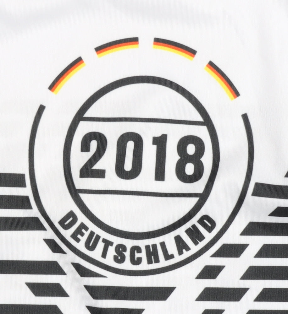 Adults Deutschland White Home Shirt Size L Short Sleeves