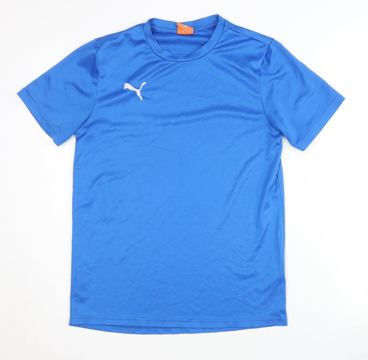 Additional front view of Puma Men's Blue Gym T-Shirt, size S, Short Sleeve
