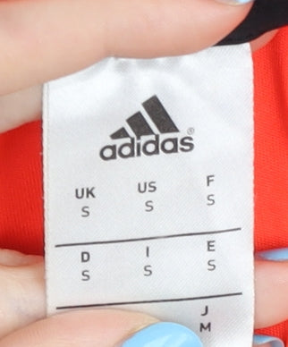 Adidas Men's Black Orange Colourblock T-Shirt S