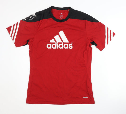 Additional front view of adidas Men's Red T-Shirt, size S, Sports Style