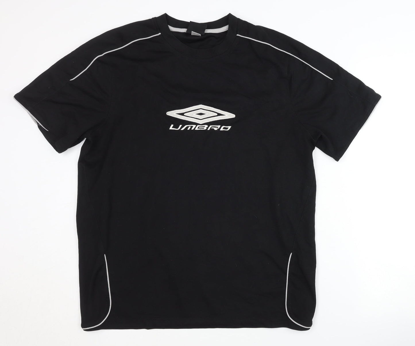 Umbro Men's Black T-Shirt L Gym Solid Logo Crew