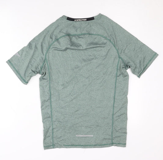 NYATHLETICS Men's Green Athletic T-Shirt, Size S