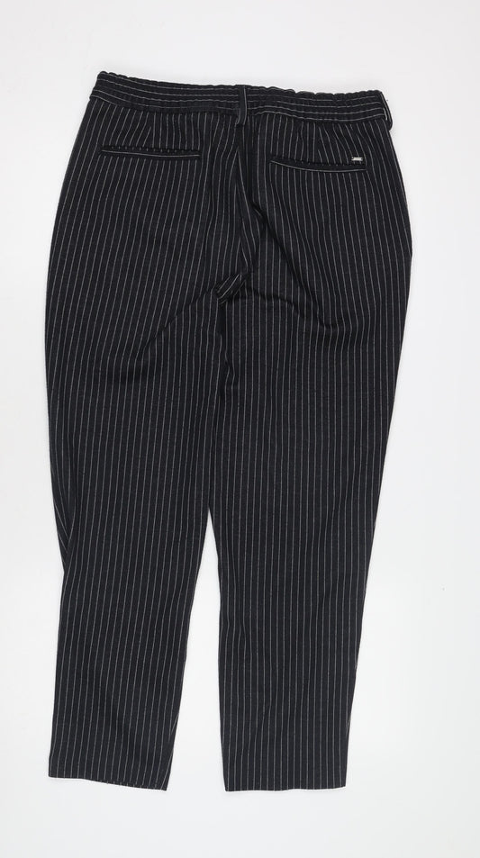 Zara Women's Black Striped Dress Pants, Size 12