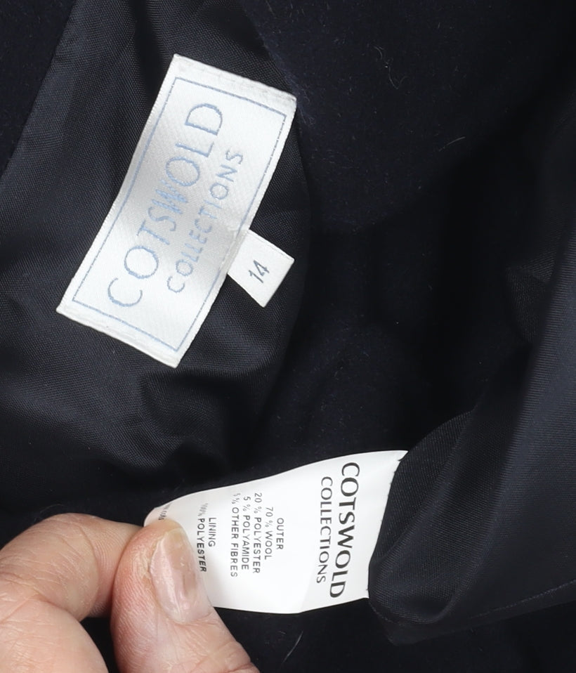 Cotswold Collections Women's Black Wool Blend Coat Size 14
