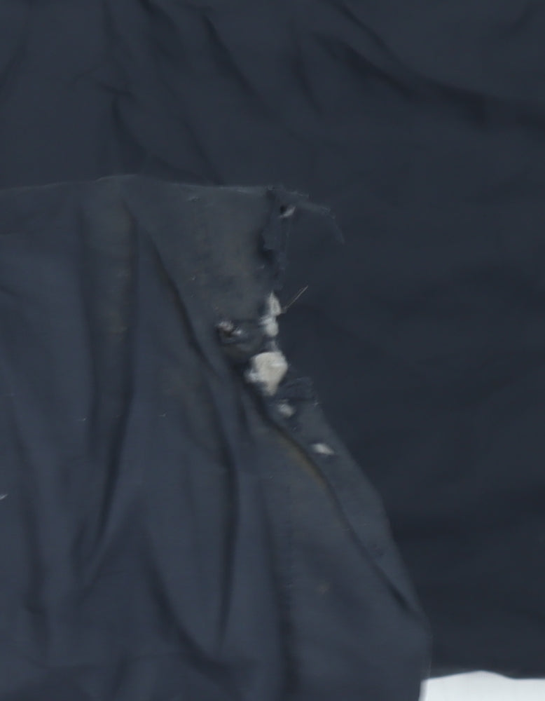 Men's Black Rain Trousers, Size L, Elastic Waist