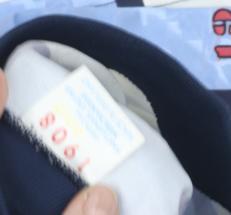 Vintage Men's Blue Striped Football Jersey M