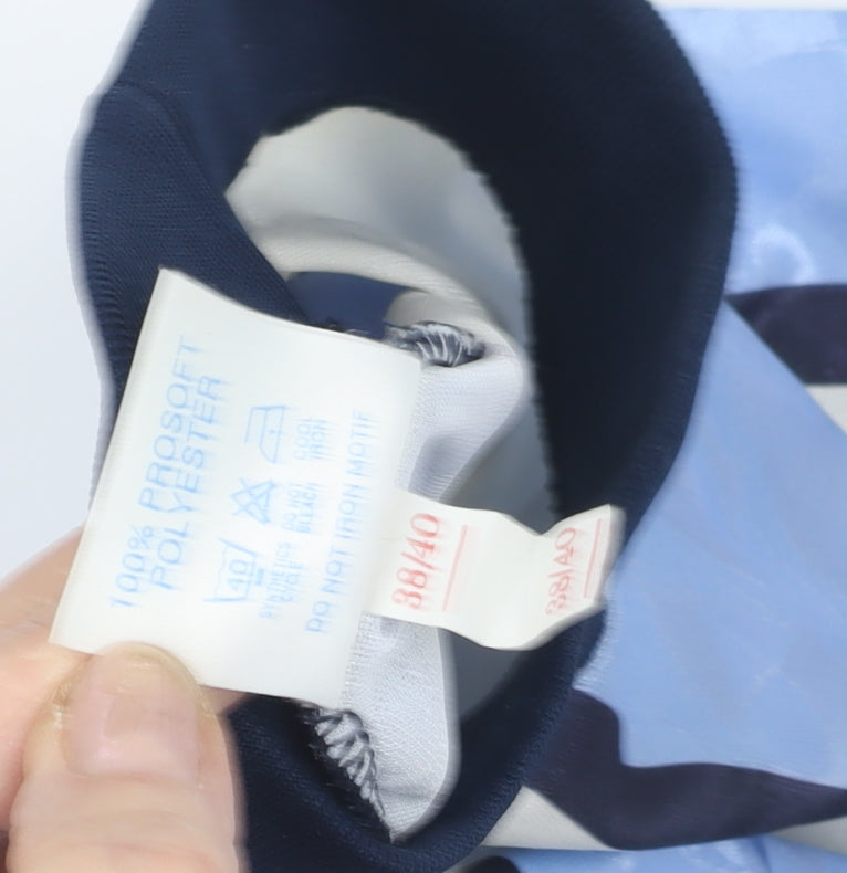 Vintage Men's Blue Striped Football Jersey M