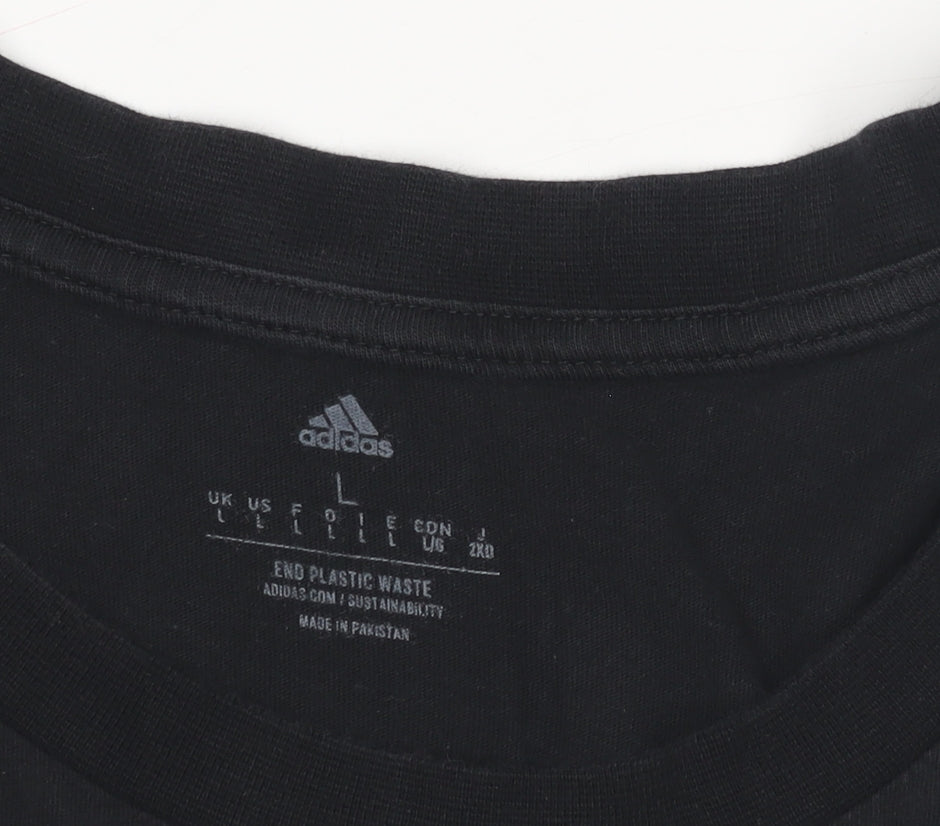 adidas Men's Black Cotton Tank Top L Gym Training