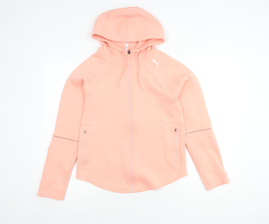 Puma Women's Pink Hooded Jacket, Size S, Casual Sporty