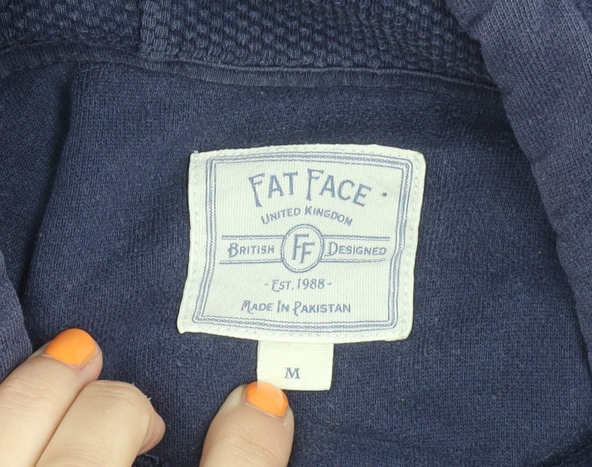 Fat Face Unisex Blue Cotton Blend Hoodie M